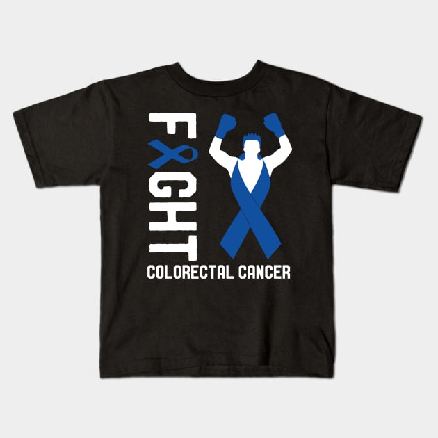 Fight Colorectal Cancer Colon Cancer Awareness Survivor Walk Kids T-Shirt by mrsmitful01